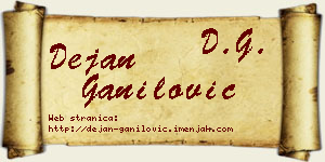 Dejan Ganilović vizit kartica